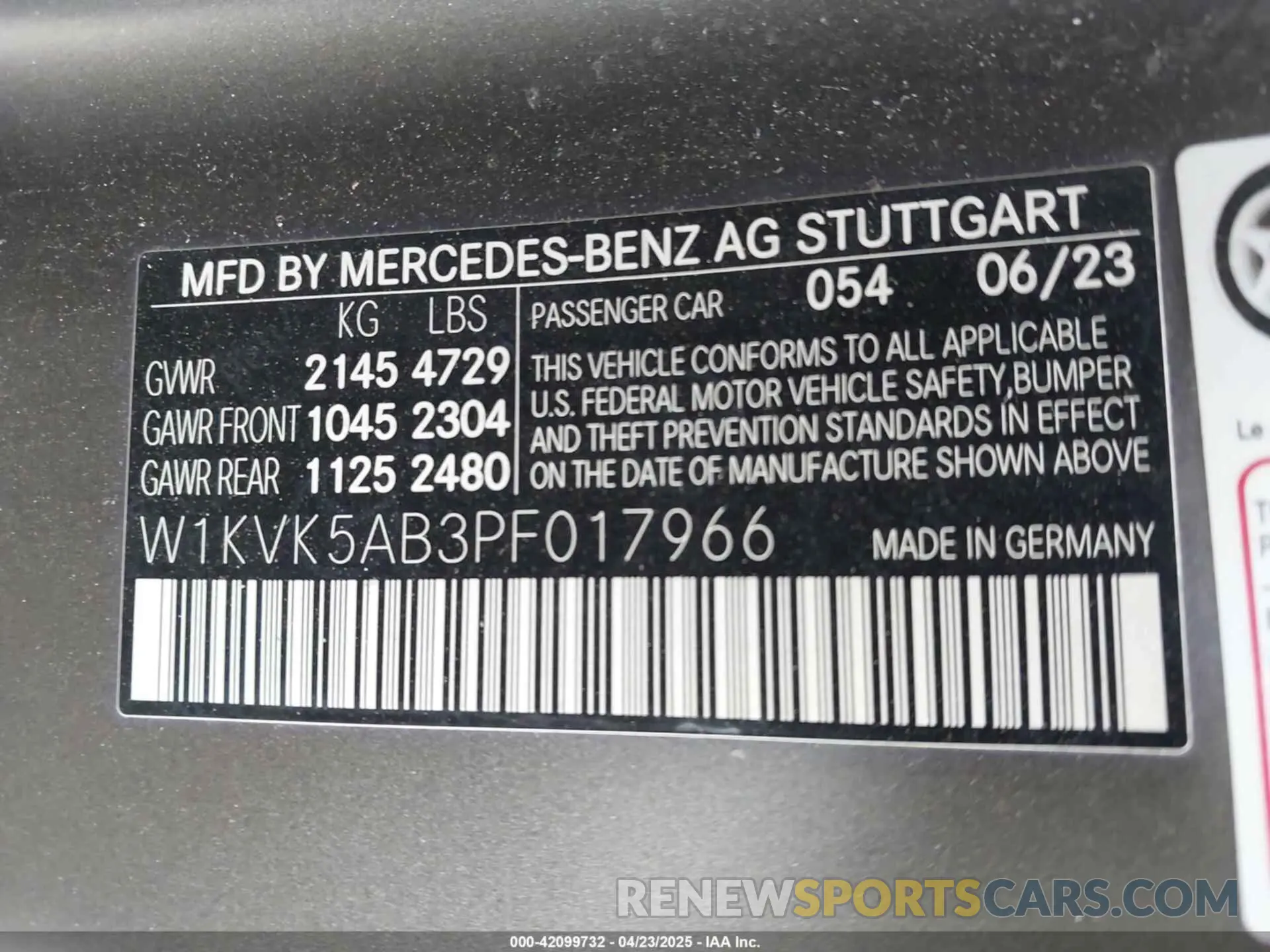 9 Фотография поврежденного автомобиля W1KVK5AB3PF017966 MERCEDES-BENZ AMG SL 43 2023