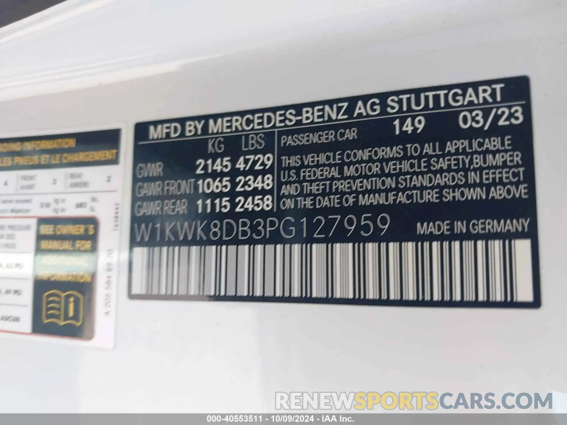 9 Фотография поврежденного автомобиля W1KWK8DB3PG127959 MERCEDES-BENZ C 2023