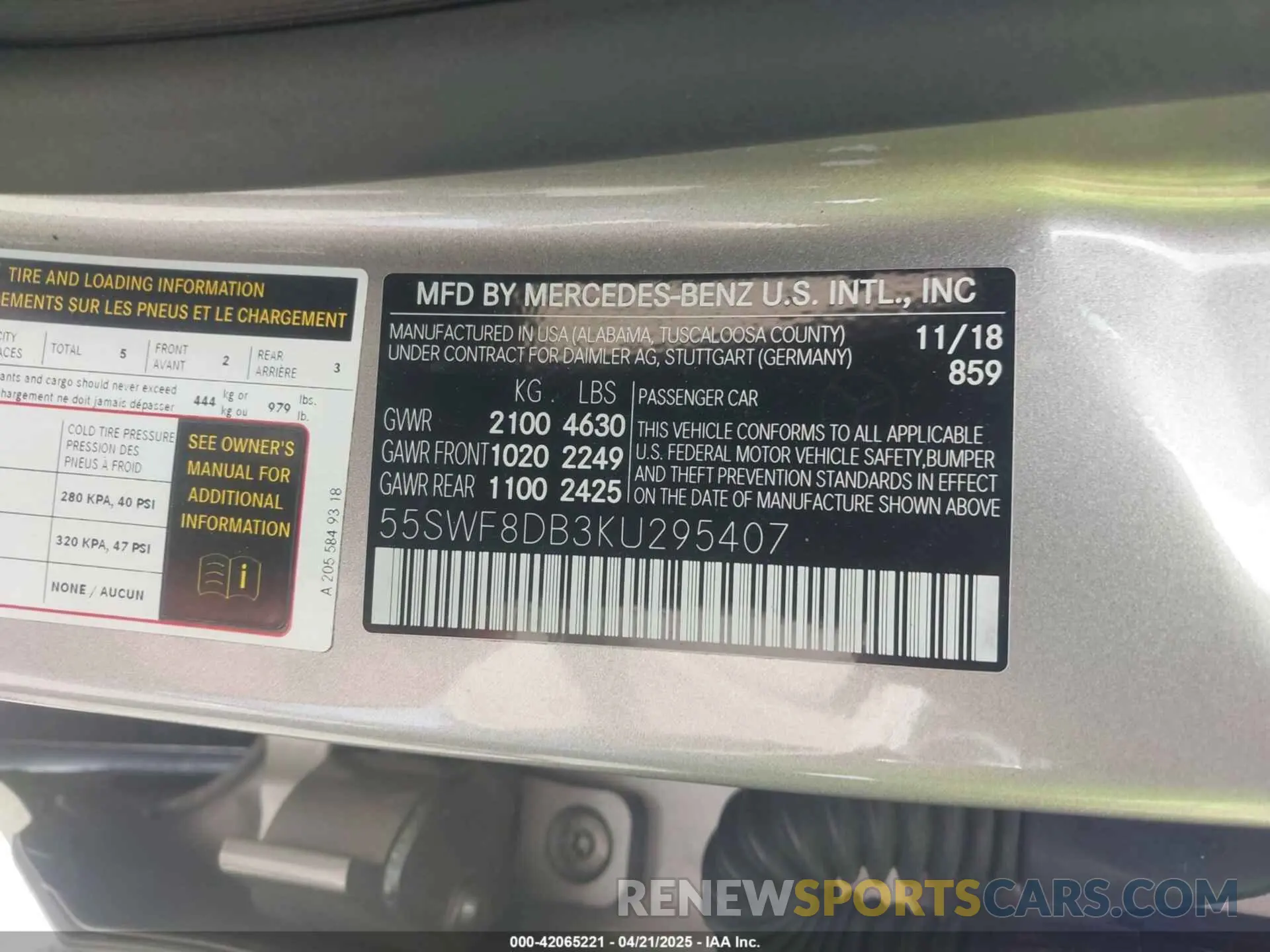 9 Photograph of a damaged car 55SWF8DB3KU295407 MERCEDES-BENZ C 300 2019