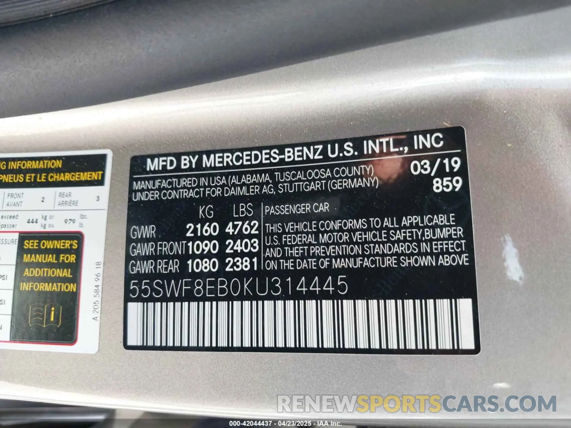 9 Photograph of a damaged car 55SWF8EB0KU314445 MERCEDES-BENZ C 300 2019