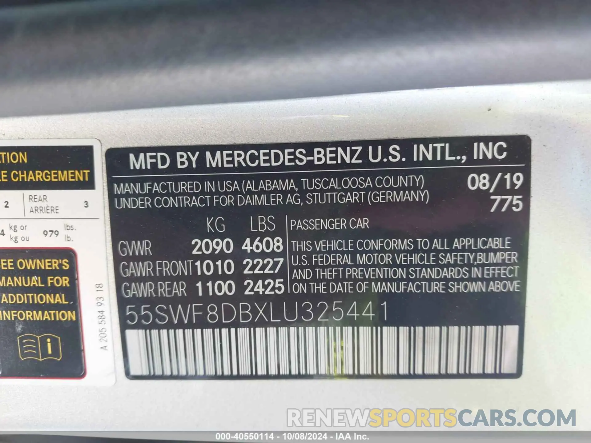 9 Фотография поврежденного автомобиля 55SWF8DBXLU325441 MERCEDES-BENZ C 300 2020