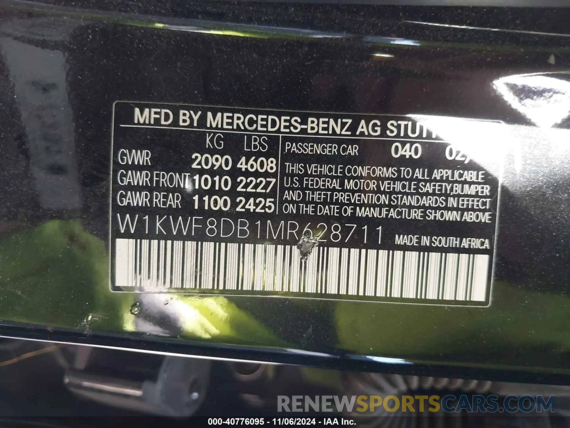 9 Photograph of a damaged car W1KWF8DB1MR628711 MERCEDES-BENZ C 300 2021