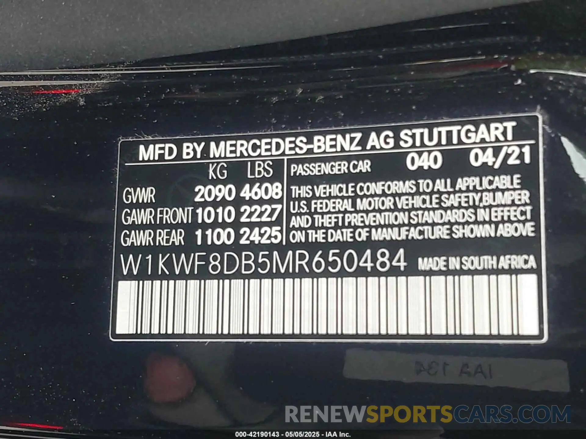 9 Фотография поврежденного автомобиля W1KWF8DB5MR650484 MERCEDES-BENZ C 300 2021