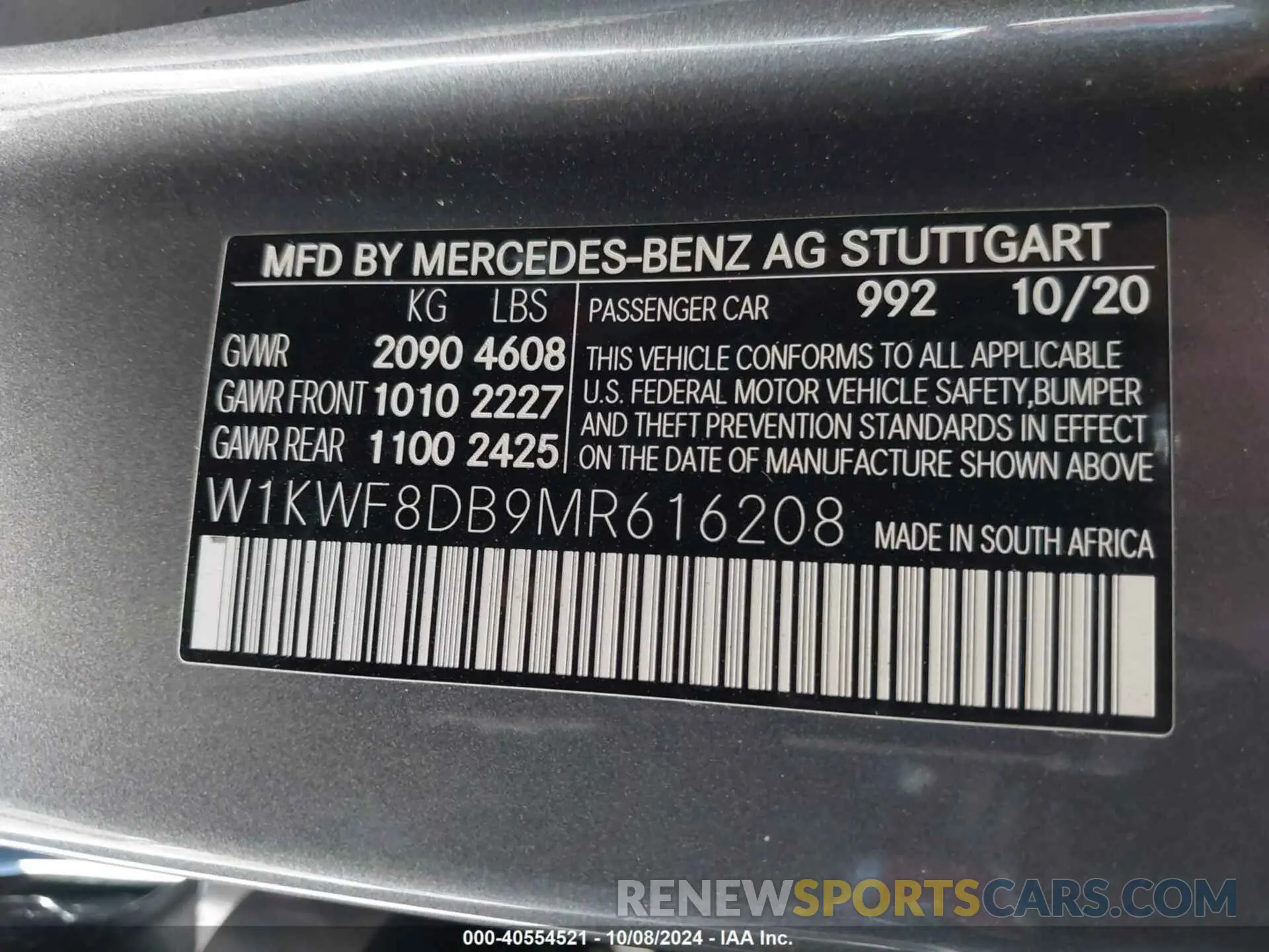 9 Фотография поврежденного автомобиля W1KWF8DB9MR616208 MERCEDES-BENZ C 300 2021