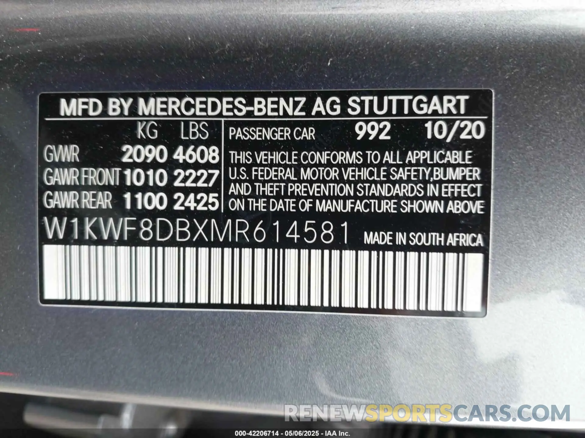 9 Фотография поврежденного автомобиля W1KWF8DBXMR614581 MERCEDES-BENZ C 300 2021