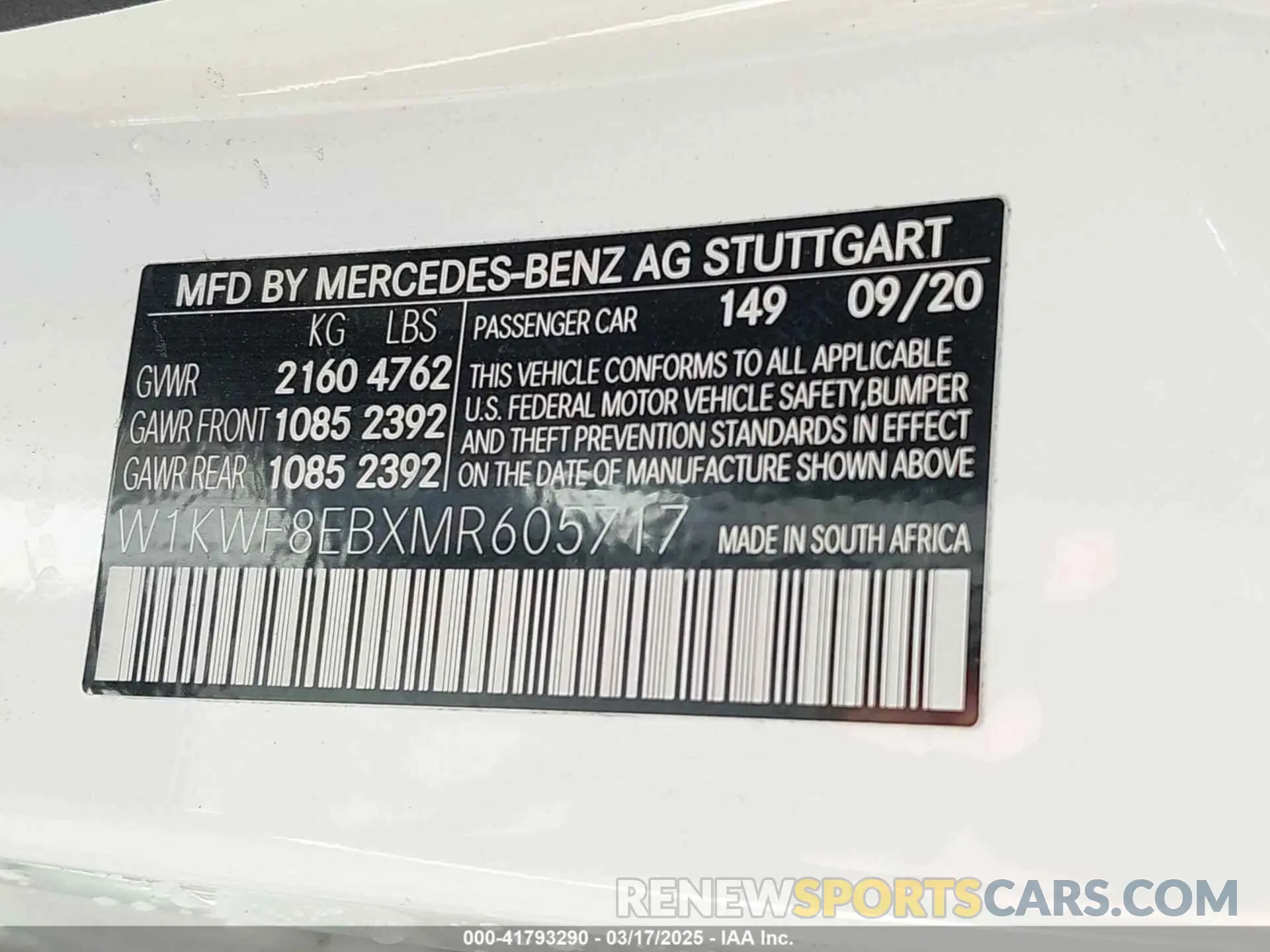 9 Фотография поврежденного автомобиля W1KWF8EBXMR605717 MERCEDES-BENZ C 300 2021