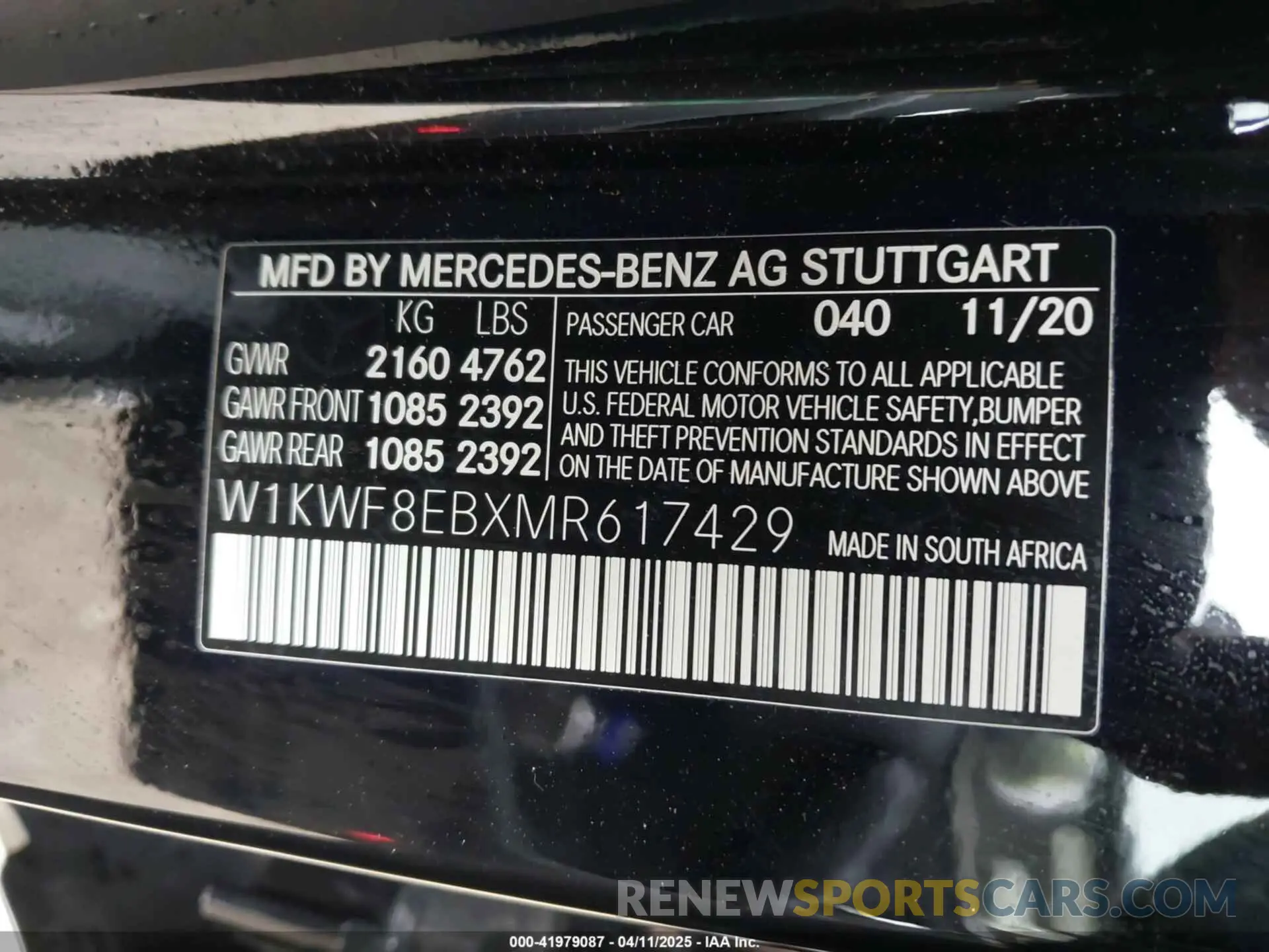 9 Фотография поврежденного автомобиля W1KWF8EBXMR617429 MERCEDES-BENZ C 300 2021