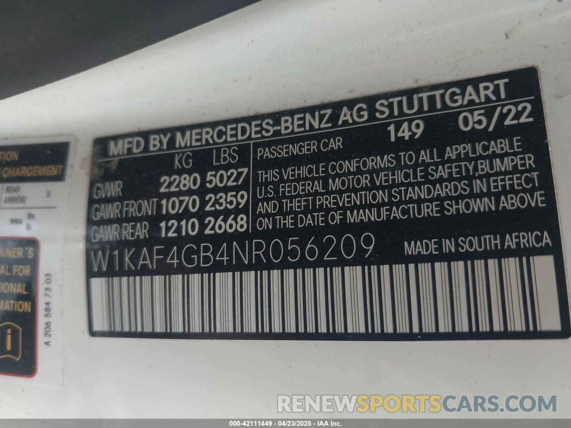 9 Photograph of a damaged car W1KAF4GB4NR056209 MERCEDES-BENZ C 300 2022