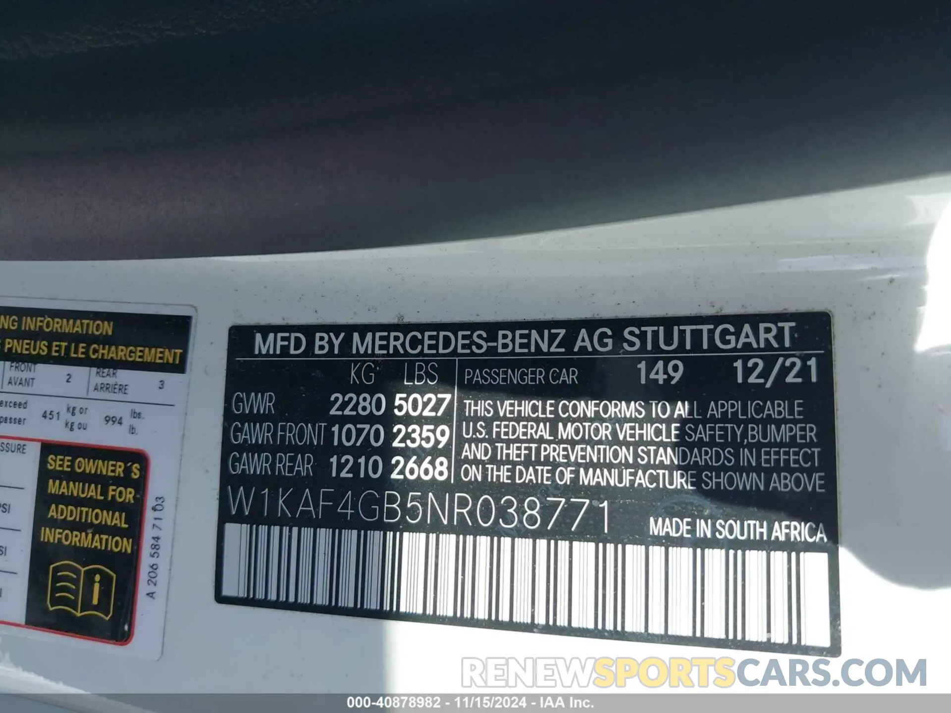 9 Photograph of a damaged car W1KAF4GB5NR038771 MERCEDES-BENZ C 300 2022