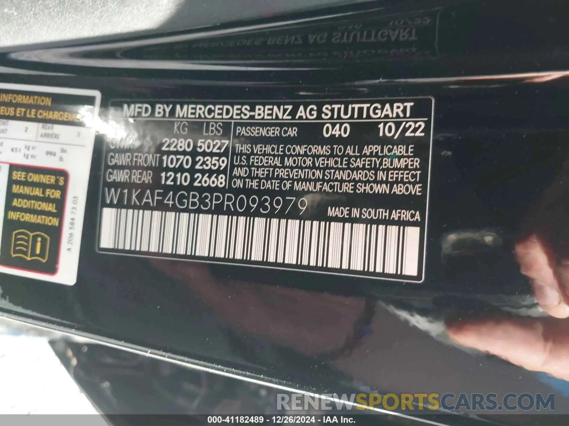 9 Фотография поврежденного автомобиля W1KAF4GB3PR093979 MERCEDES-BENZ C 300 2023