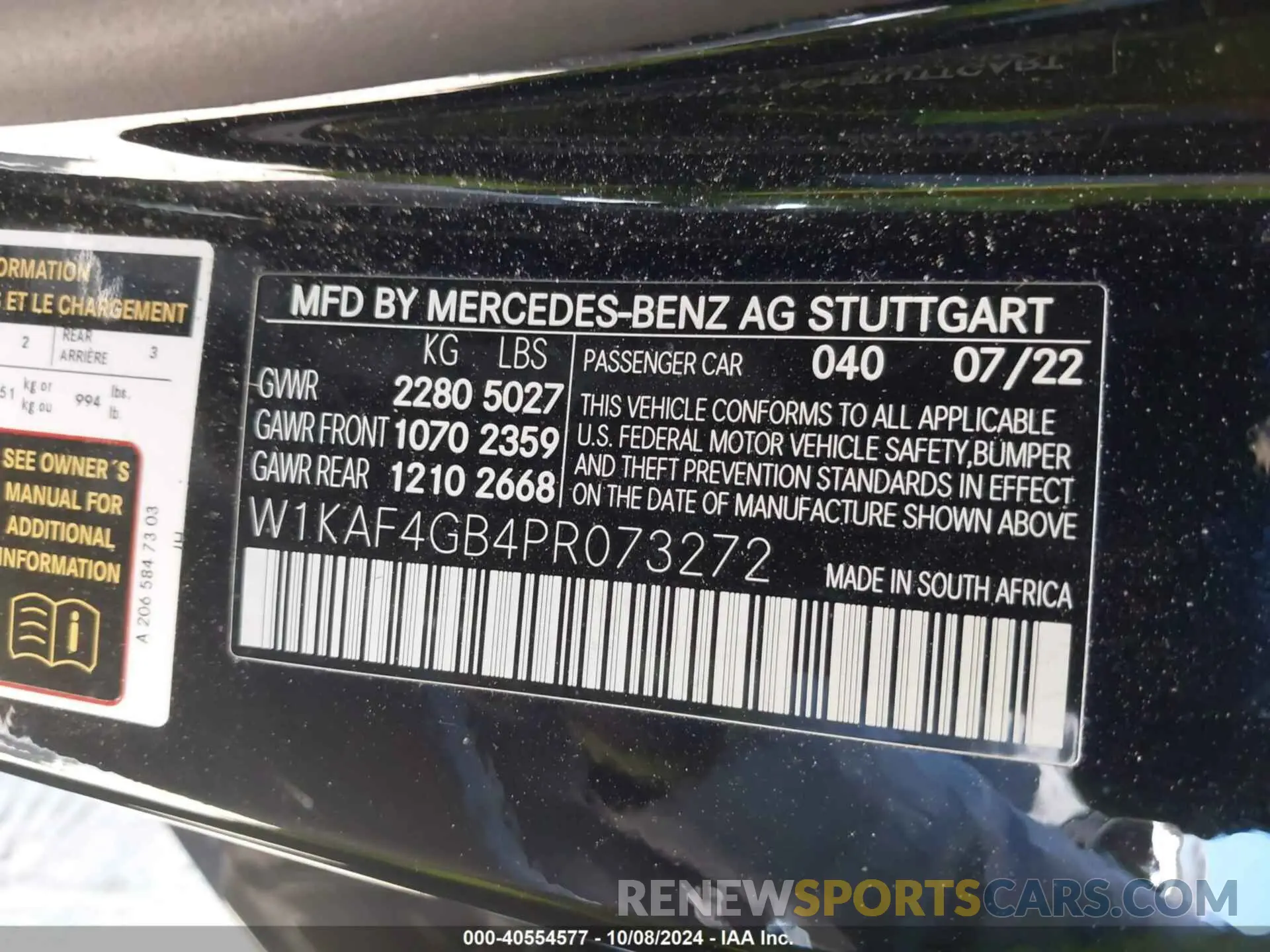 9 Фотография поврежденного автомобиля W1KAF4GB4PR073272 MERCEDES-BENZ C 300 2023