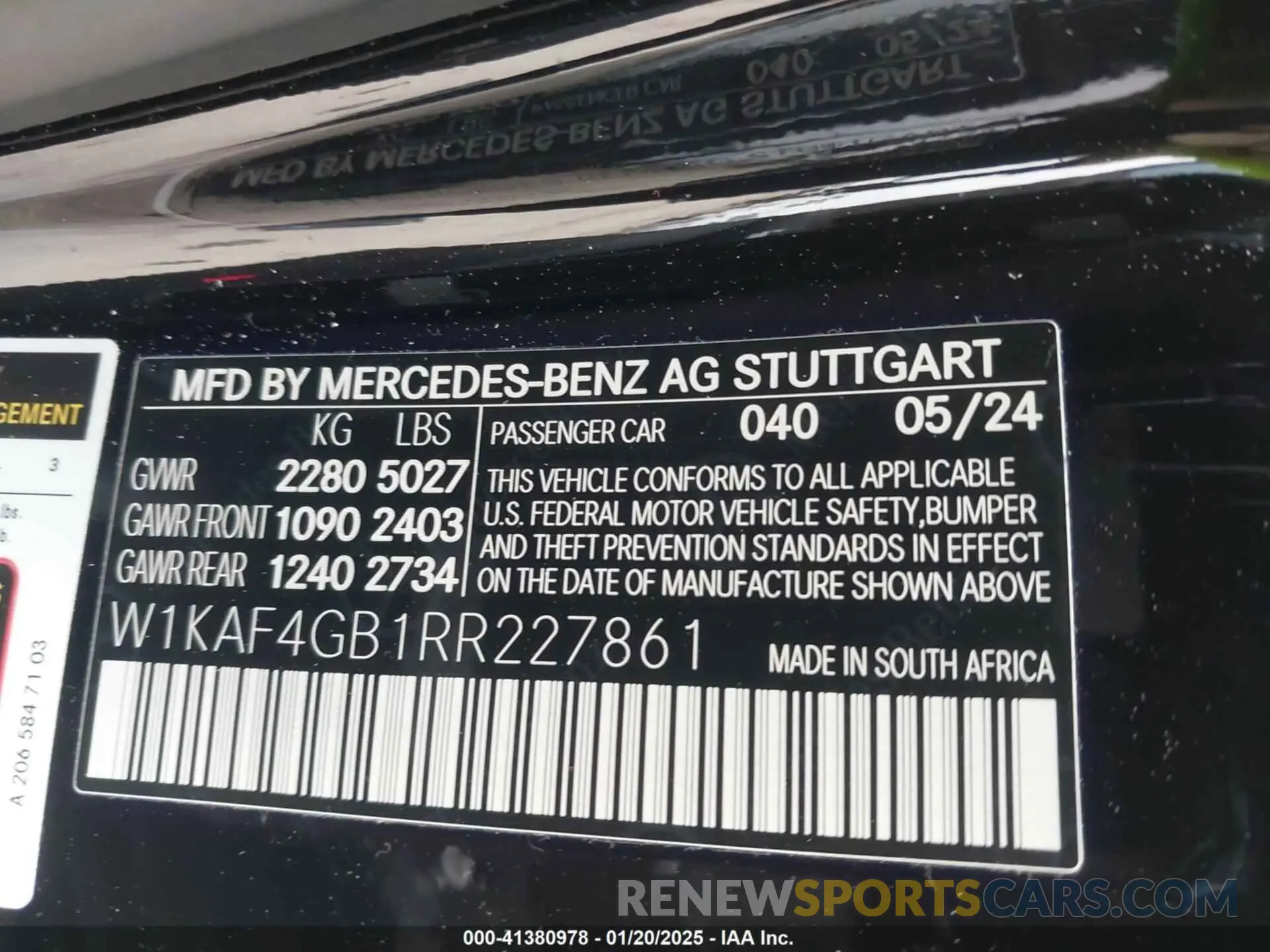 9 Фотография поврежденного автомобиля W1KAF4GB1RR227861 MERCEDES-BENZ C 300 2024