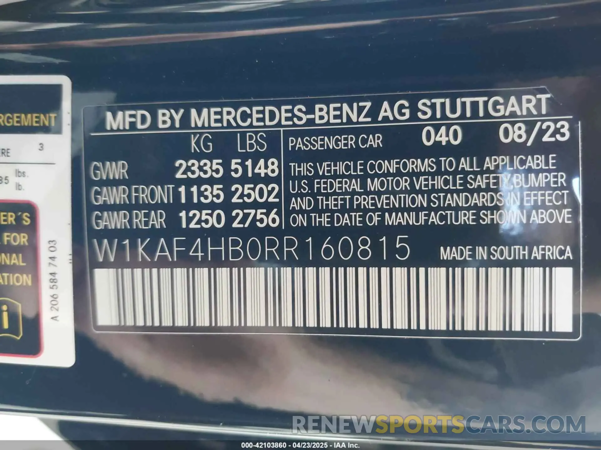 9 Фотография поврежденного автомобиля W1KAF4HB0RR160815 MERCEDES-BENZ C 300 2024