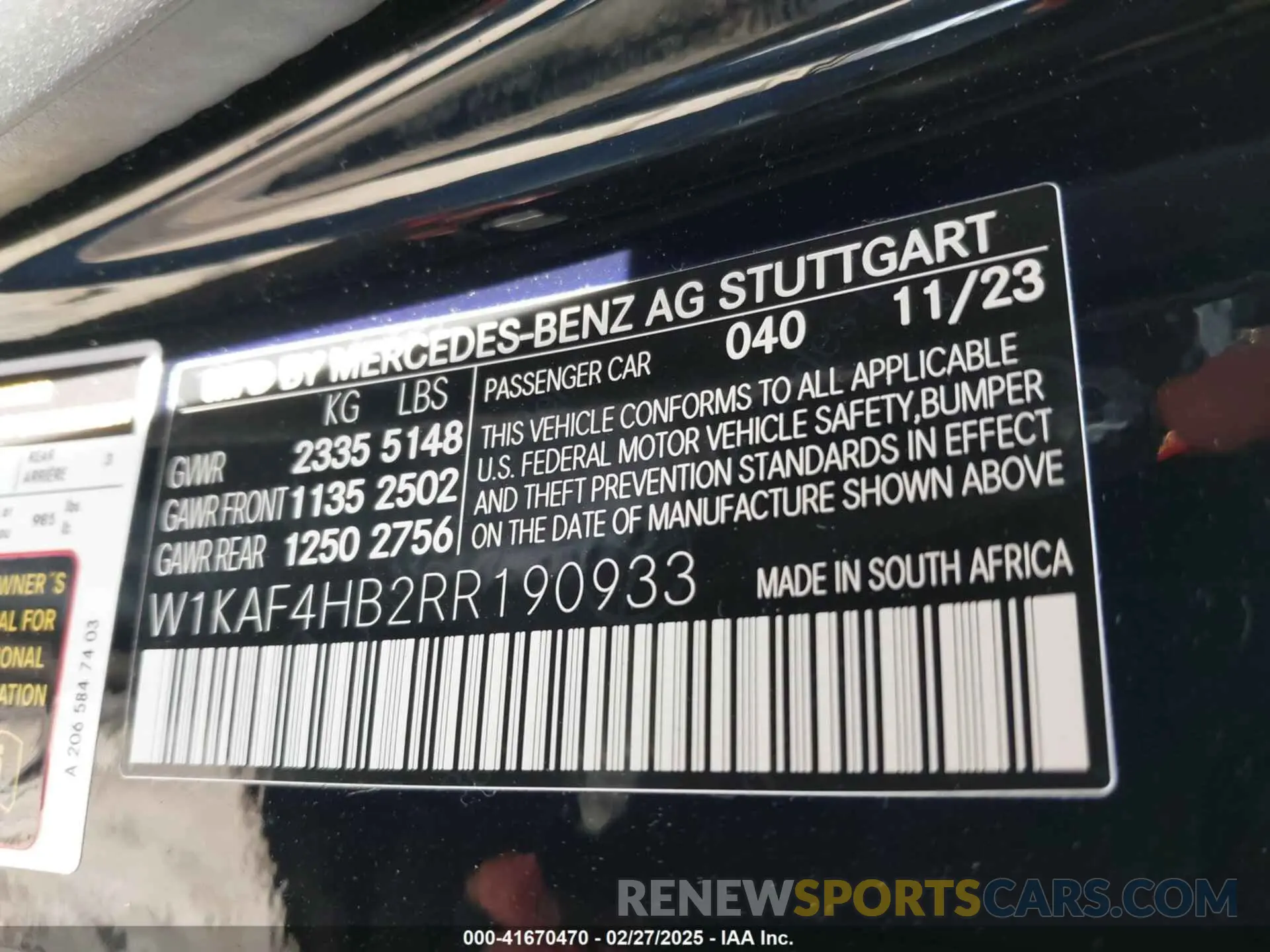 9 Фотография поврежденного автомобиля W1KAF4HB2RR190933 MERCEDES-BENZ C 300 2024