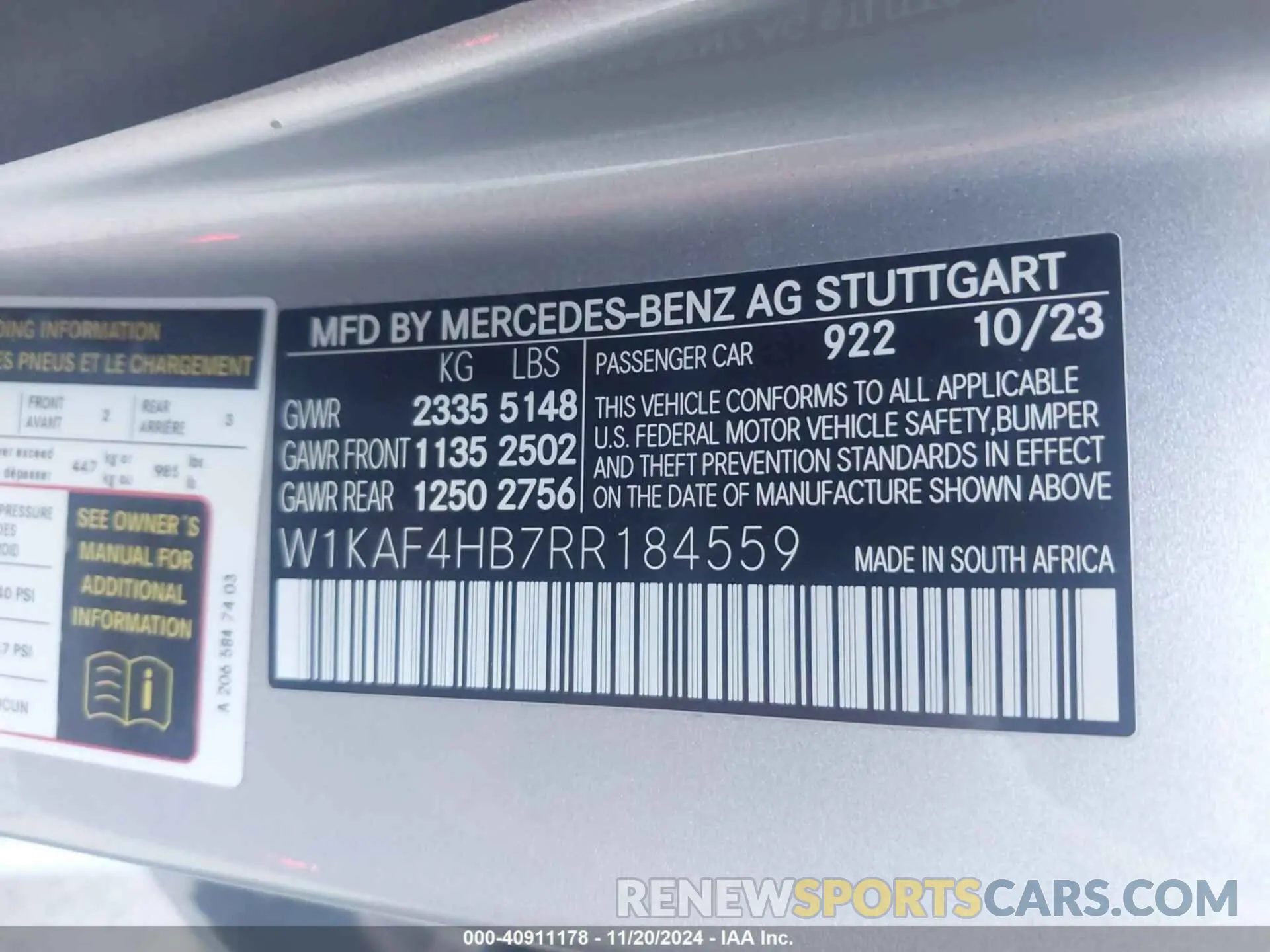 9 Фотография поврежденного автомобиля W1KAF4HB7RR184559 MERCEDES-BENZ C 300 2024