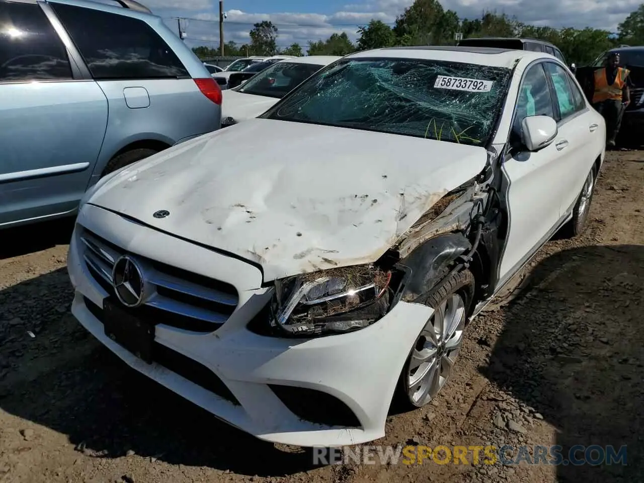 2 Photograph of a damaged car 55SWF8EB1KU306130 MERCEDES-BENZ C-CLASS 2019