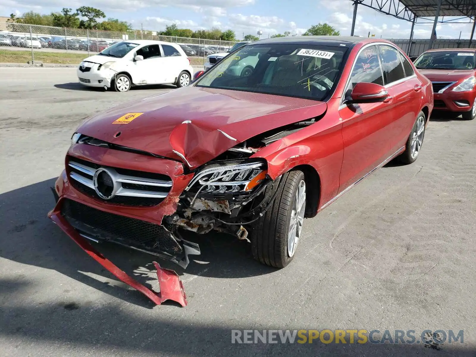 2 Photograph of a damaged car 55SWF8EB4KU291011 MERCEDES-BENZ C CLASS 2019