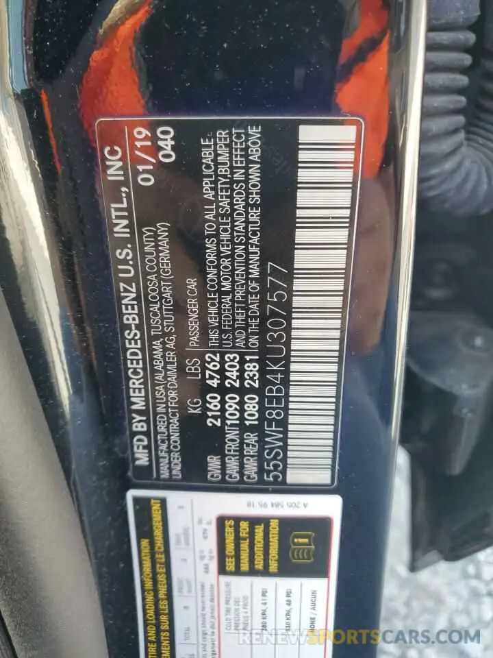 13 Photograph of a damaged car 55SWF8EB4KU307577 MERCEDES-BENZ C-CLASS 2019
