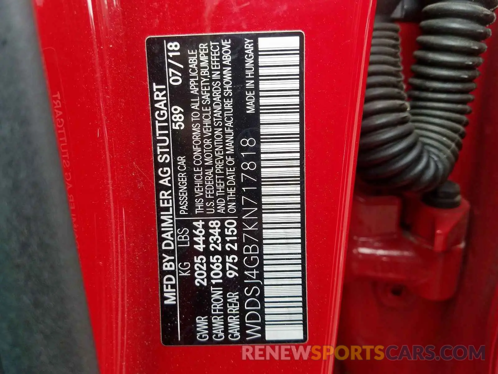 10 Photograph of a damaged car WDDSJ4GB7KN717818 MERCEDES-BENZ C CLASS 2019