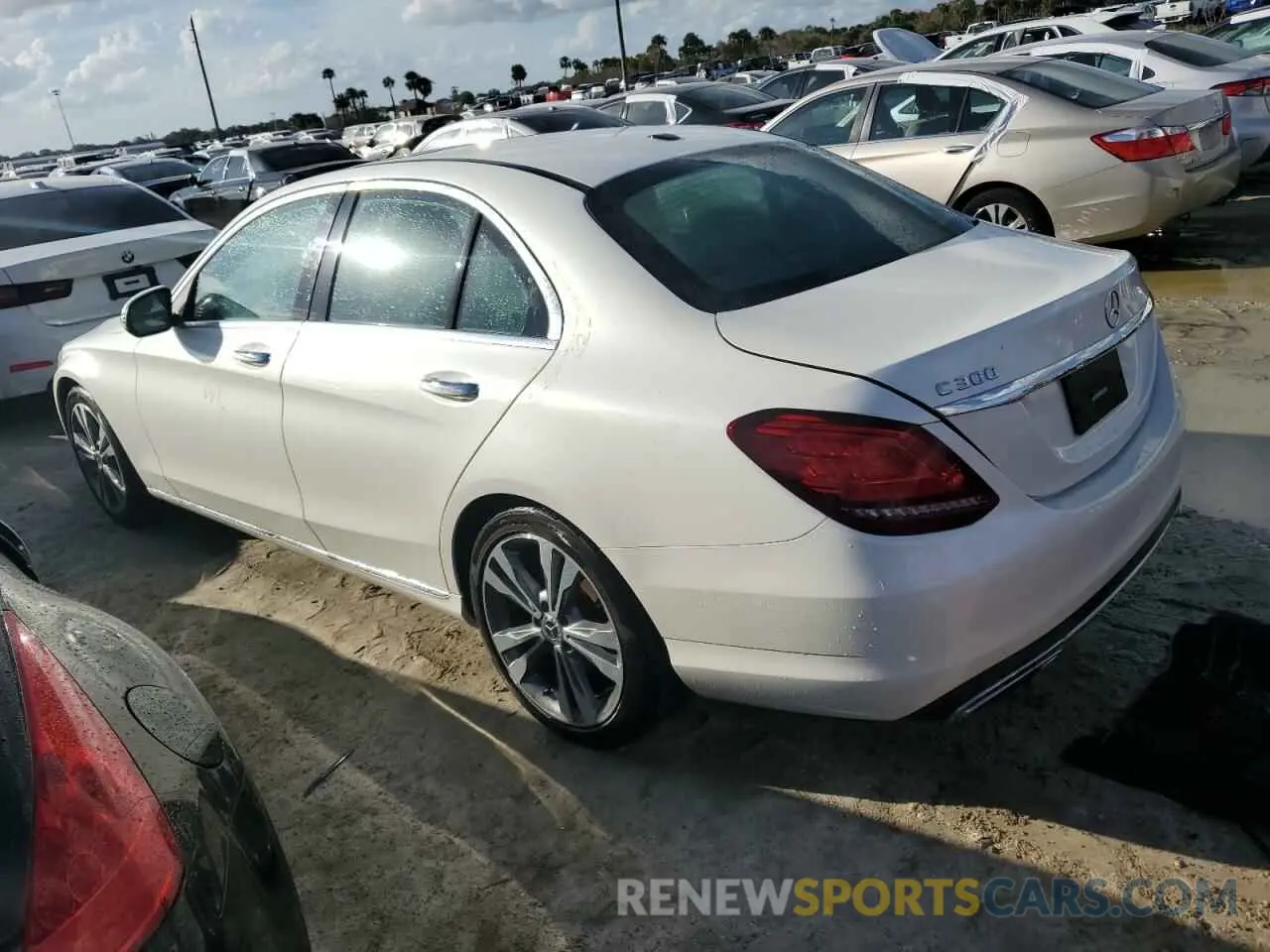 2 Photograph of a damaged car WDDWF8DB7KR461512 MERCEDES-BENZ C-CLASS 2019