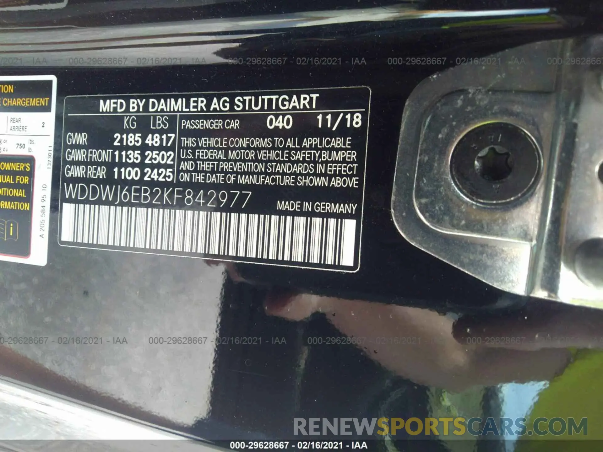 9 Фотография поврежденного автомобиля WDDWJ6EB2KF842977 MERCEDES-BENZ C-CLASS 2019