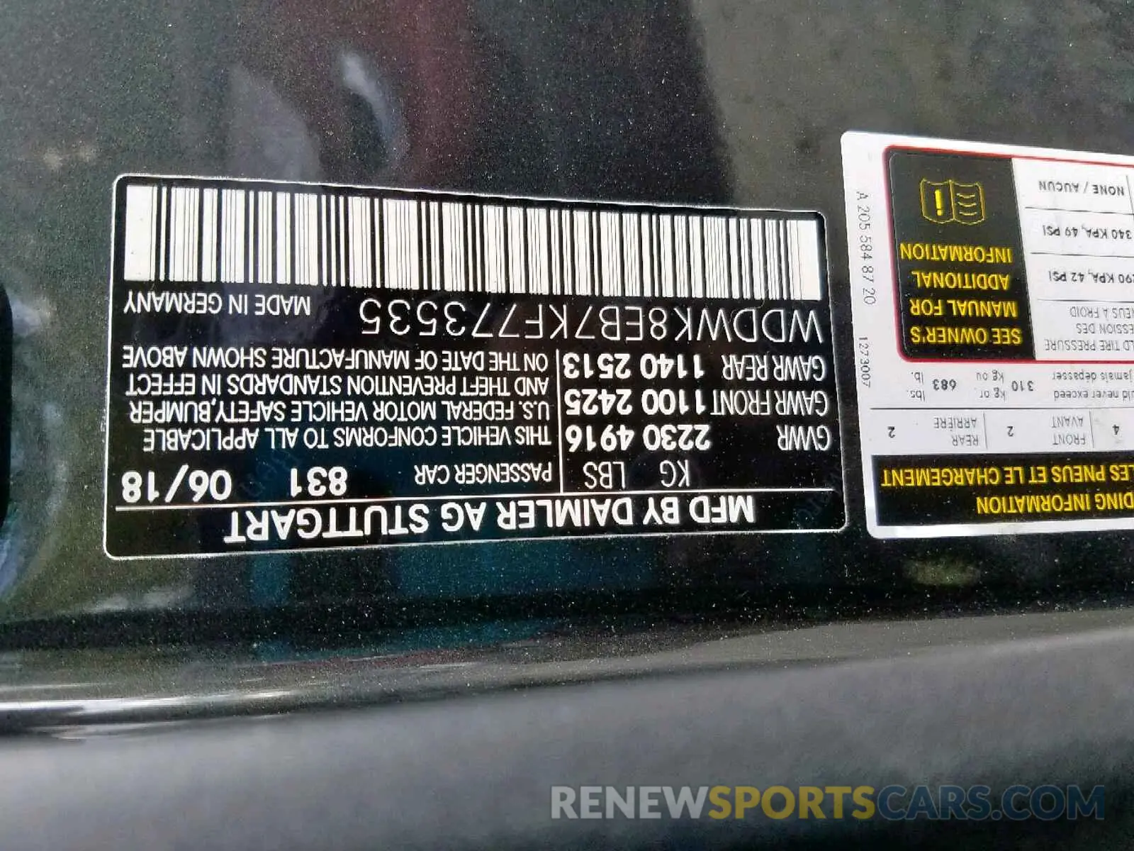 10 Photograph of a damaged car WDDWK8EB7KF773535 MERCEDES-BENZ C CLASS 2019