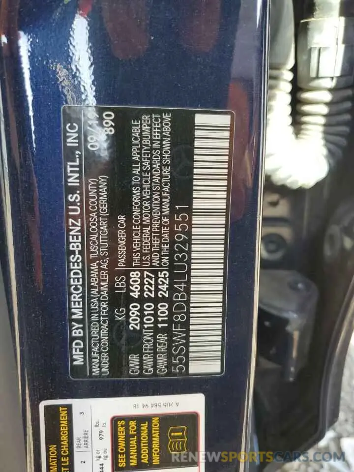 13 Фотография поврежденного автомобиля 55SWF8DB4LU329551 MERCEDES-BENZ C-CLASS 2020