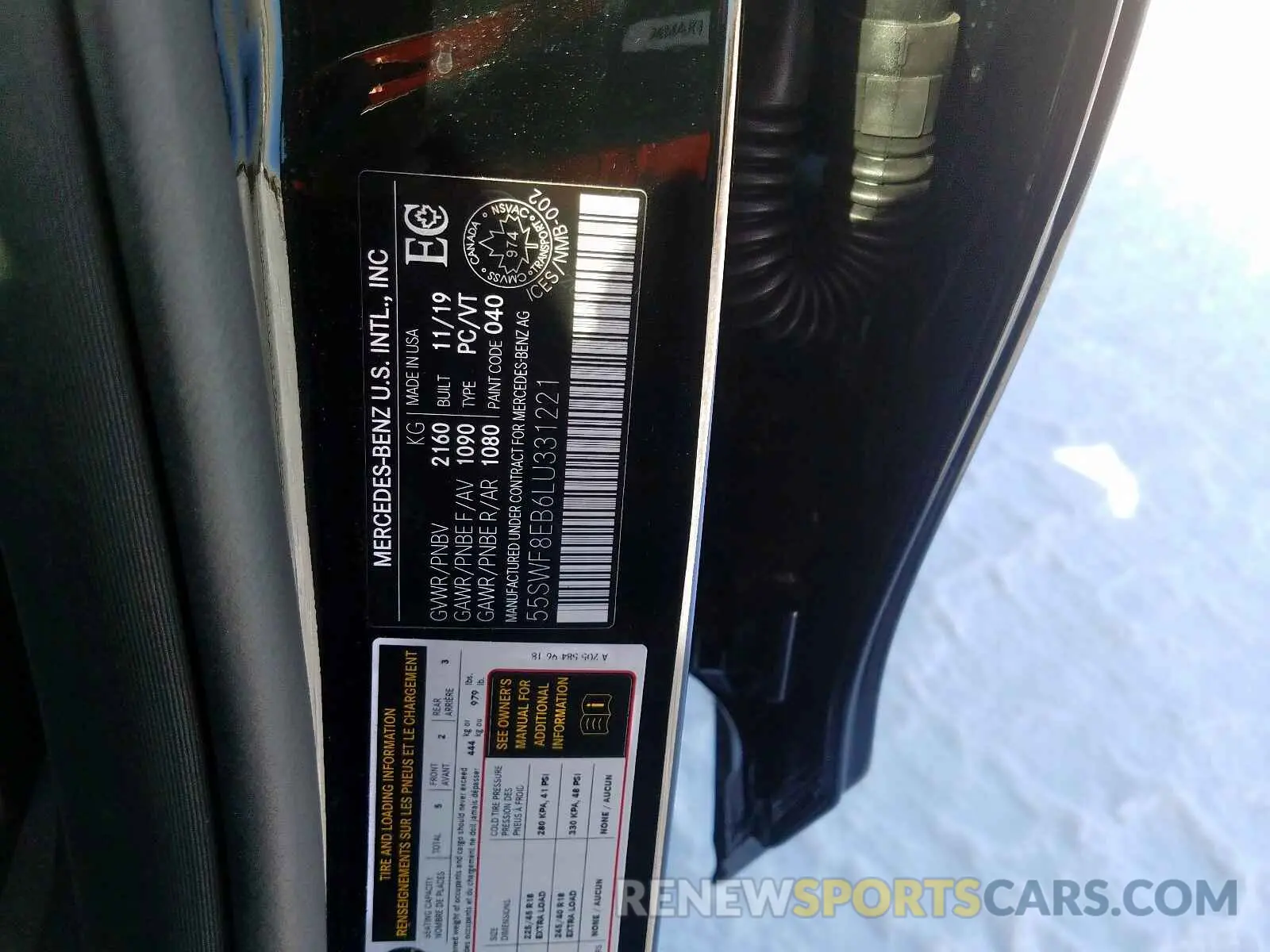 9 Photograph of a damaged car 55SWF8EB6LU331221 MERCEDES-BENZ C CLASS 2020