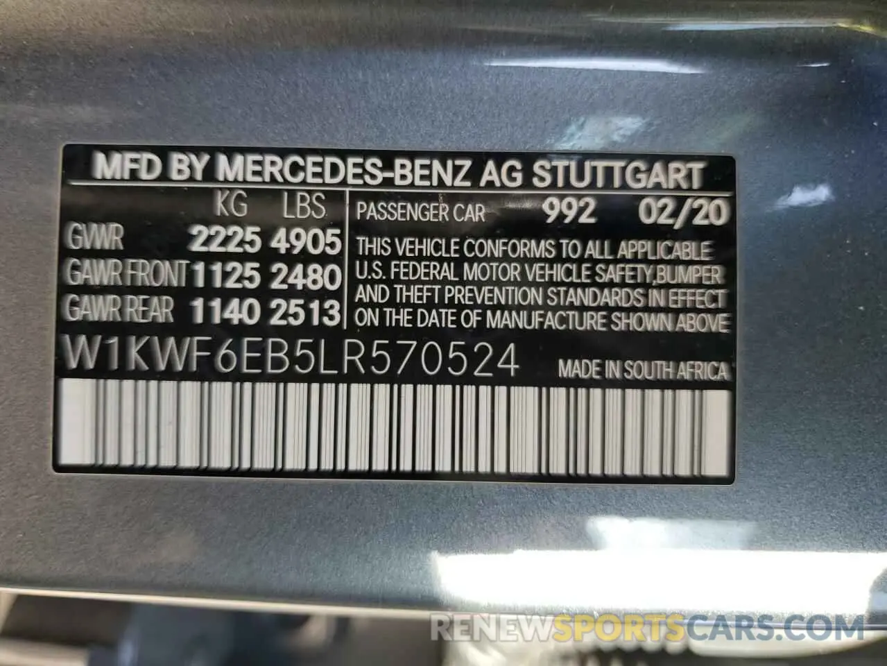 15 Фотография поврежденного автомобиля W1KWF6EB5LR570524 MERCEDES-BENZ C-CLASS 2020