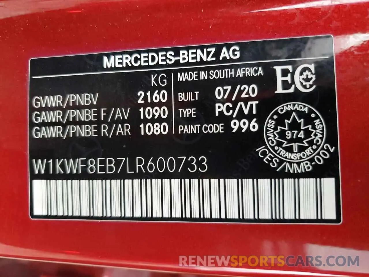 12 Фотография поврежденного автомобиля W1KWF8EB7LR600733 MERCEDES-BENZ C-CLASS 2020