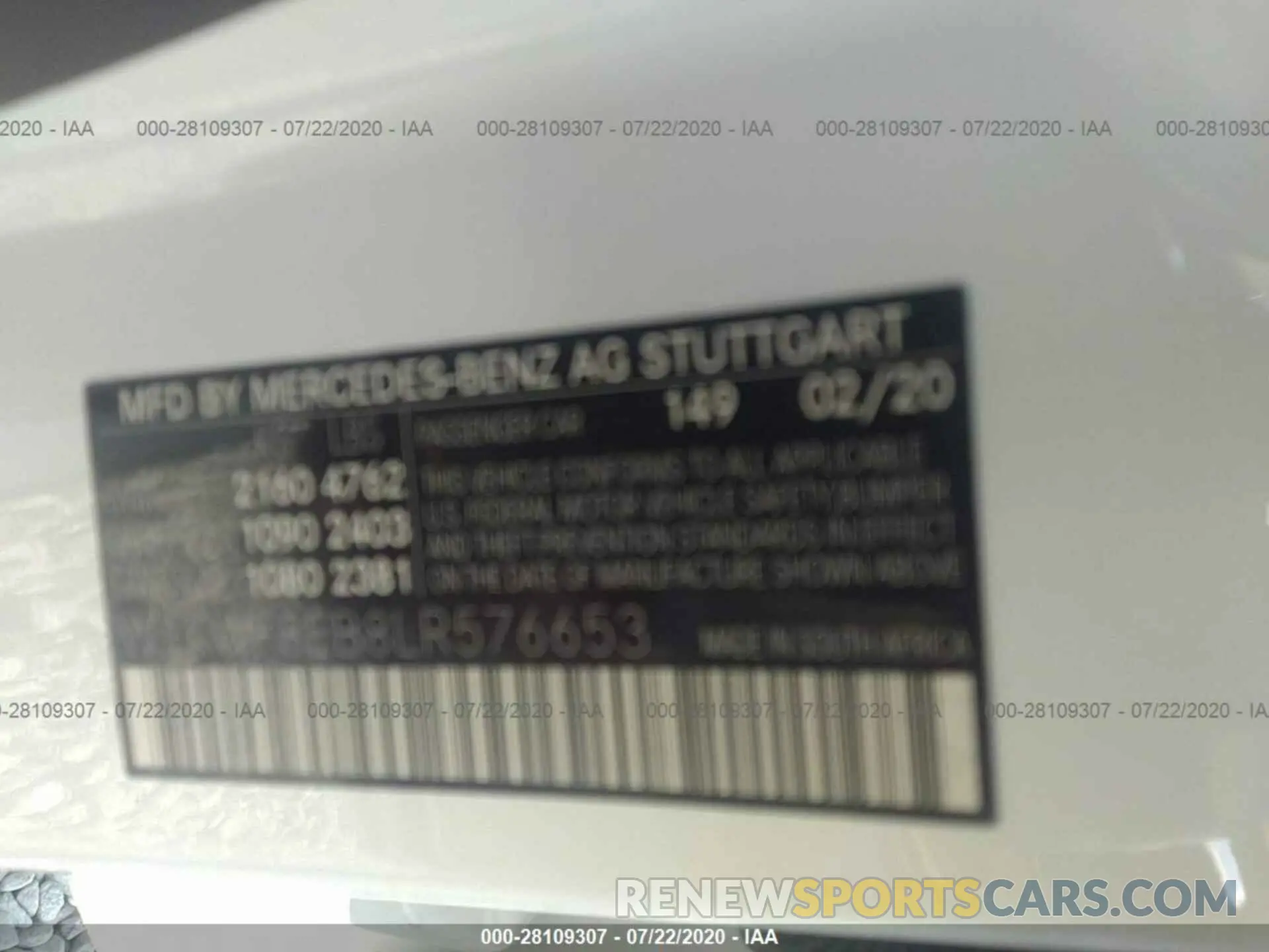 9 Photograph of a damaged car W1KWF8EB8LR576653 MERCEDES-BENZ C-CLASS 2020