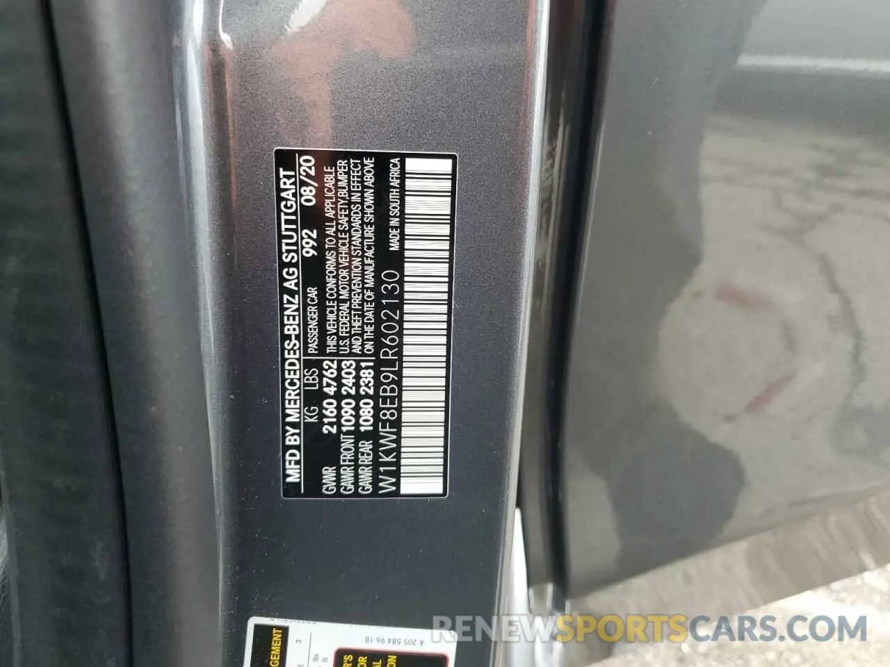 13 Фотография поврежденного автомобиля W1KWF8EB9LR602130 MERCEDES-BENZ C-CLASS 2020