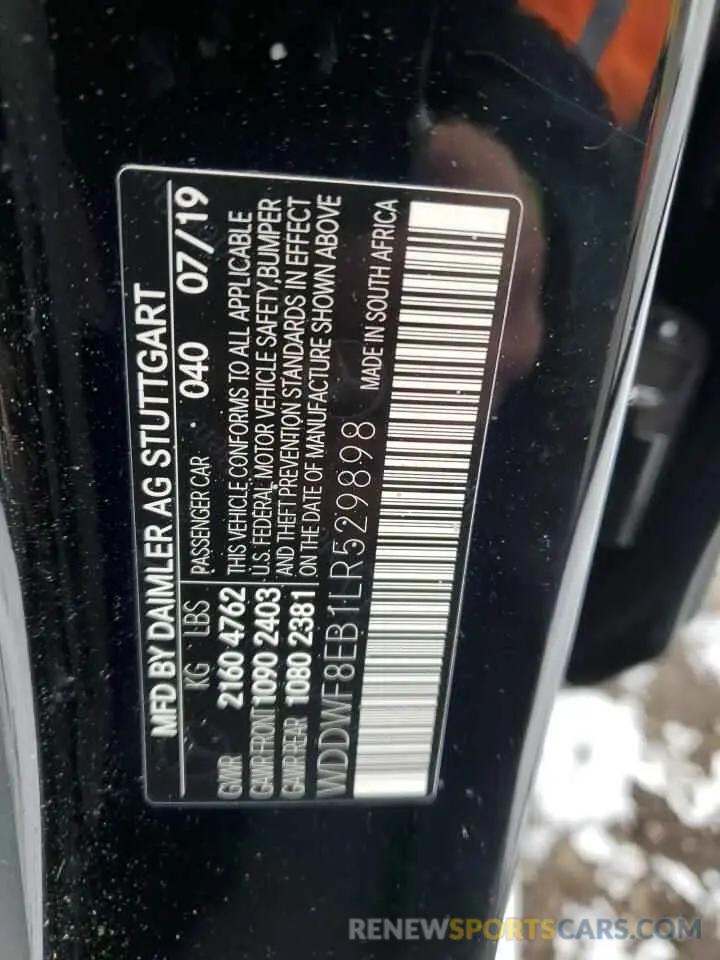 12 Фотография поврежденного автомобиля WDDWF8EB1LR529898 MERCEDES-BENZ C-CLASS 2020