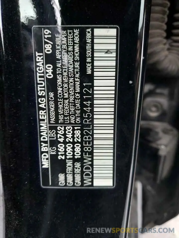 12 Фотография поврежденного автомобиля WDDWF8EB2LR544121 MERCEDES-BENZ C-CLASS 2020