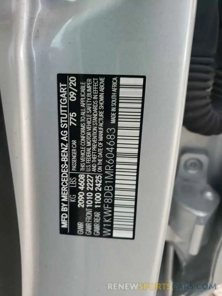 12 Photograph of a damaged car W1KWF8DB1MR604683 MERCEDES-BENZ C-CLASS 2021