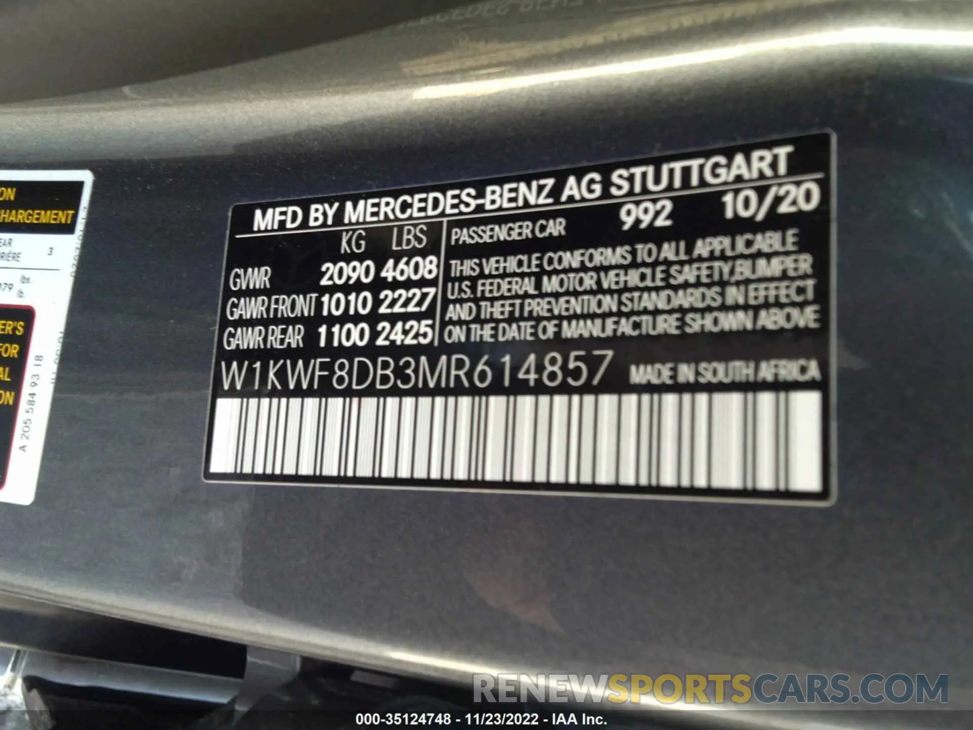 9 Фотография поврежденного автомобиля W1KWF8DB3MR614857 MERCEDES-BENZ C-CLASS 2021