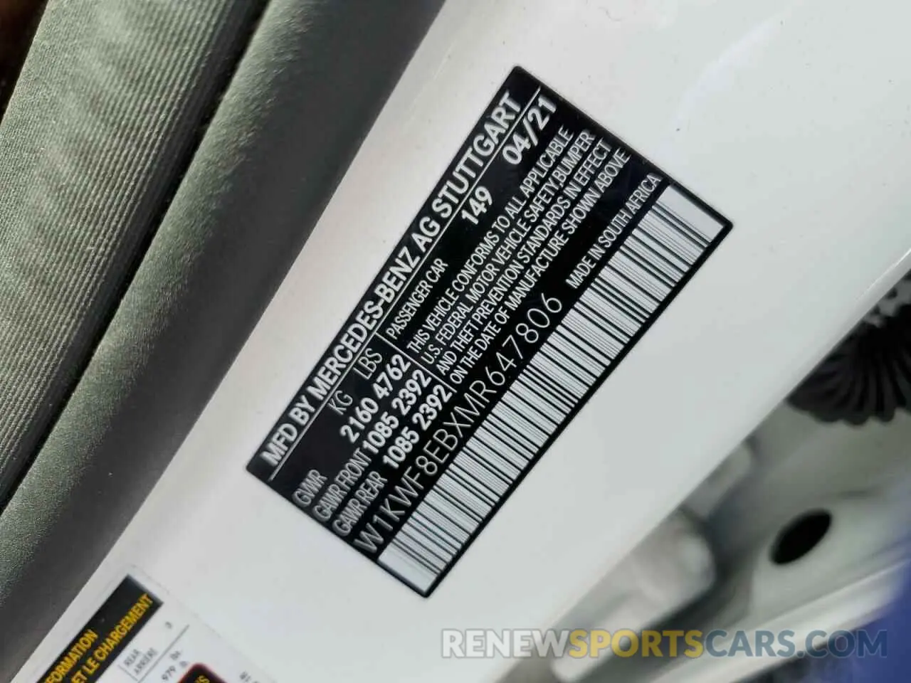 12 Photograph of a damaged car W1KWF8EBXMR647806 MERCEDES-BENZ C-CLASS 2021