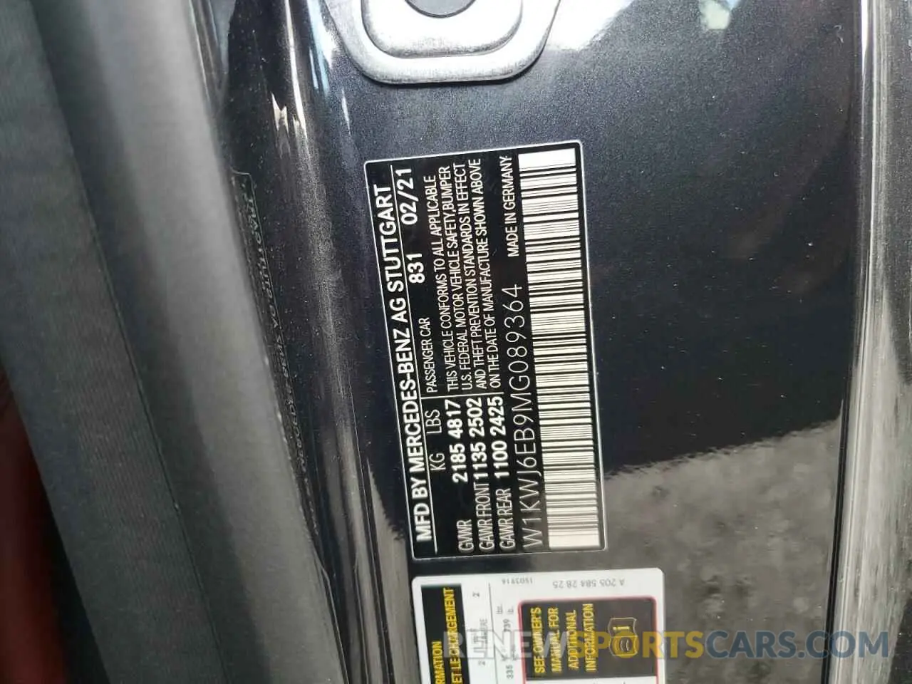 12 Photograph of a damaged car W1KWJ6EB9MG089364 MERCEDES-BENZ C-CLASS 2021