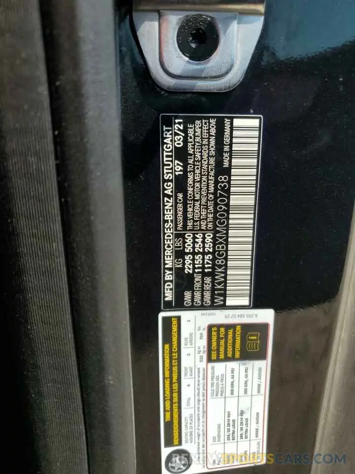 12 Photograph of a damaged car W1KWK8GBXMG090738 MERCEDES-BENZ C-CLASS 2021