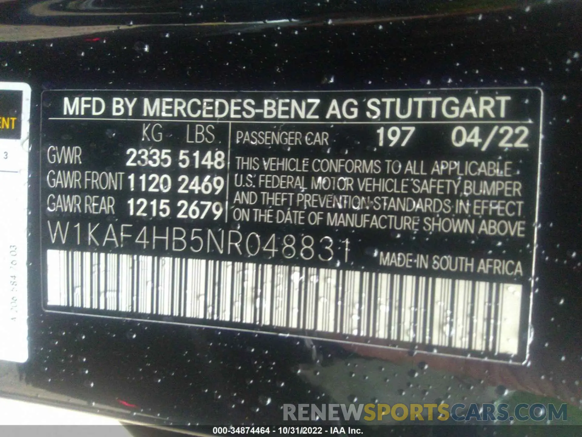 9 Фотография поврежденного автомобиля W1KAF4HB5NR048831 MERCEDES-BENZ C-CLASS 2022