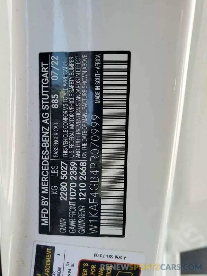 13 Фотография поврежденного автомобиля W1KAF4GB4PR070999 MERCEDES-BENZ C-CLASS 2023