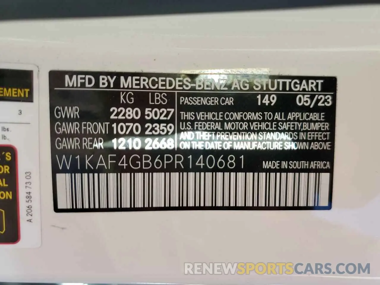 15 Фотография поврежденного автомобиля W1KAF4GB6PR140681 MERCEDES-BENZ C-CLASS 2023