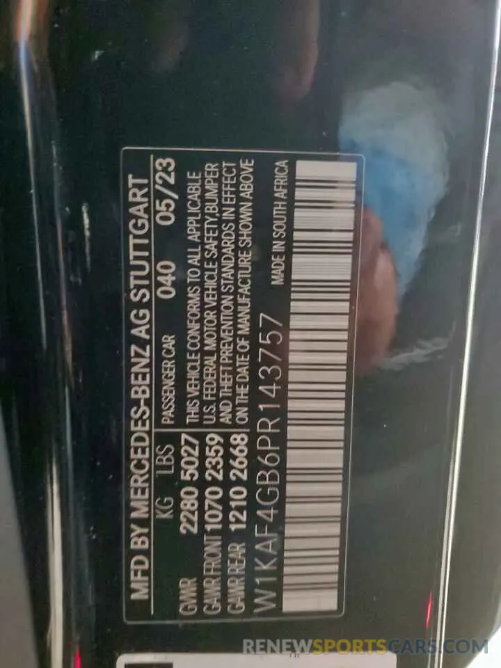 13 Фотография поврежденного автомобиля W1KAF4GB6PR143757 MERCEDES-BENZ C-CLASS 2023