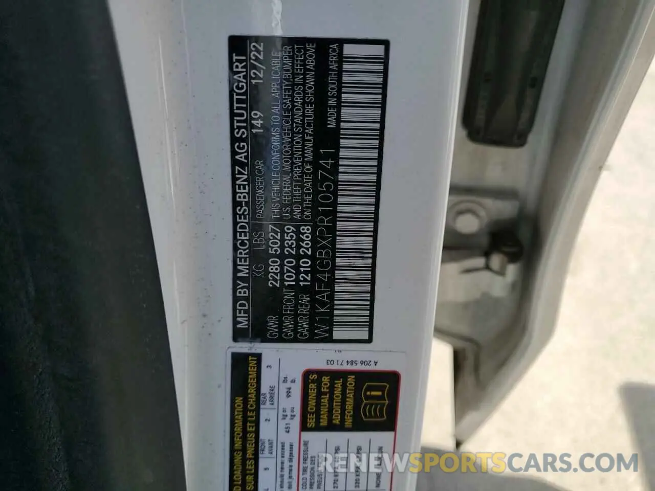 12 Photograph of a damaged car W1KAF4GBXPR105741 MERCEDES-BENZ C-CLASS 2023