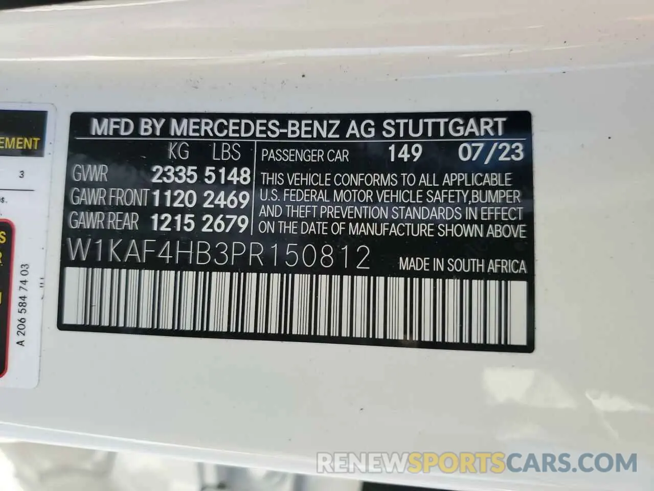 12 Фотография поврежденного автомобиля W1KAF4HB3PR150812 MERCEDES-BENZ C-CLASS 2023