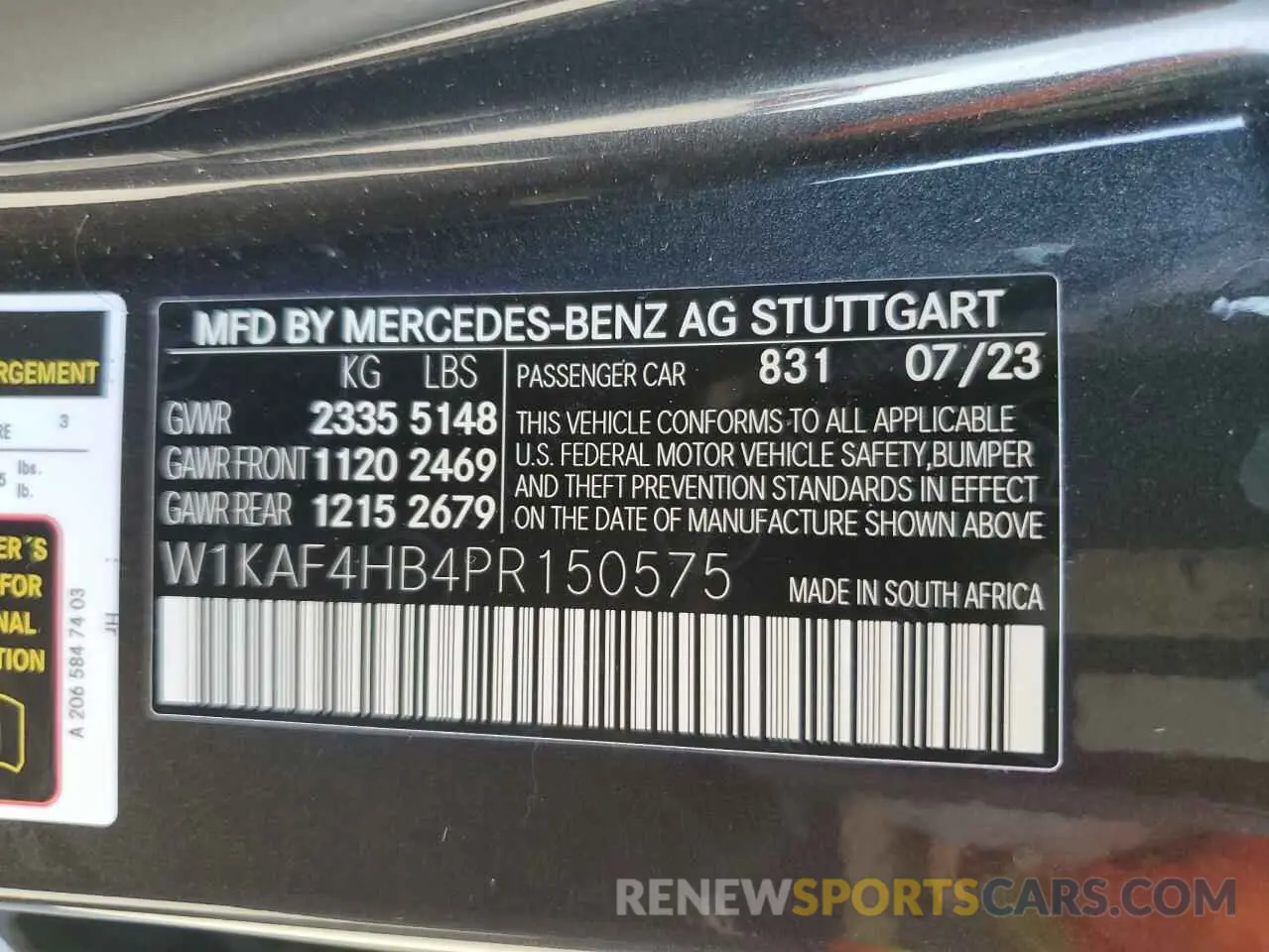 12 Photograph of a damaged car W1KAF4HB4PR150575 MERCEDES-BENZ C-CLASS 2023
