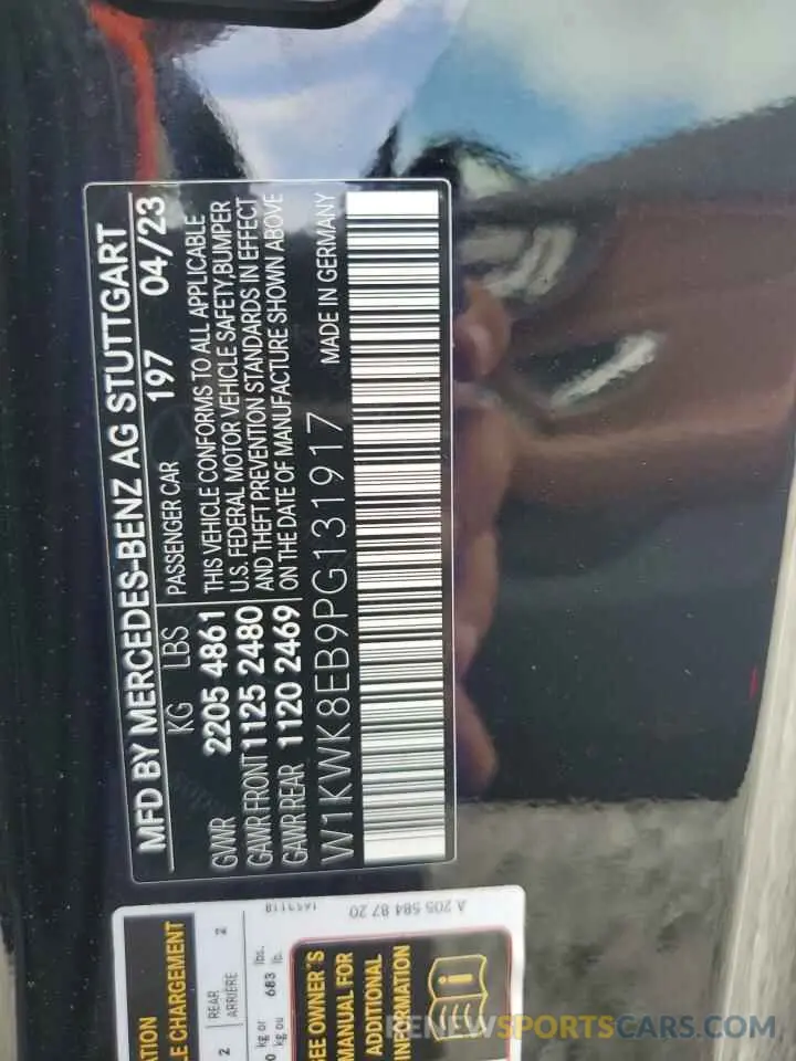 12 Фотография поврежденного автомобиля W1KWK8EB9PG131917 MERCEDES-BENZ C-CLASS 2023