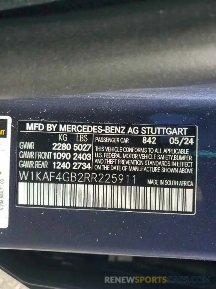 13 Фотография поврежденного автомобиля W1KAF4GB2RR225911 MERCEDES-BENZ C-CLASS 2024