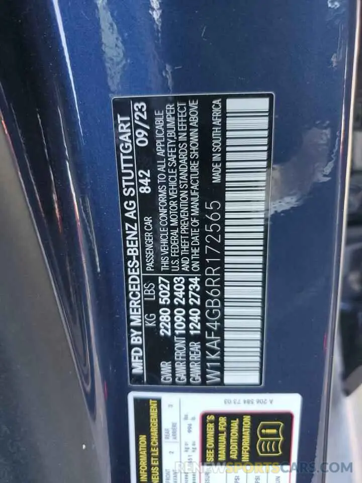 14 Фотография поврежденного автомобиля W1KAF4GB6RR172565 MERCEDES-BENZ C-CLASS 2024