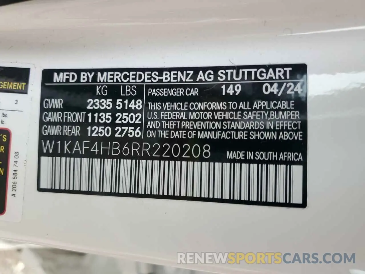 12 Фотография поврежденного автомобиля W1KAF4HB6RR220208 MERCEDES-BENZ C-CLASS 2024